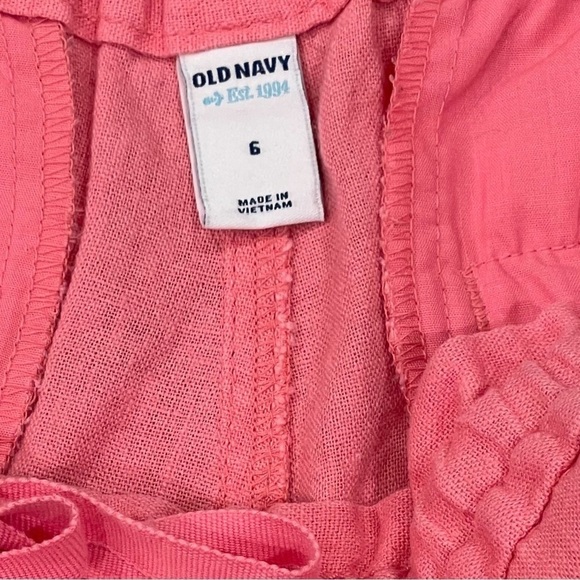 Old Navy Size 6 Pink Elastic/Drawstring Waist Linen/Rayon Shorts - Picture 3 of 3